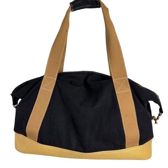 Spartina 449 Stoddard Cargo Duffle Bag Weekender Linen Leather + Wristlet - Picture 4 of 16